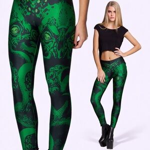 Black Milk Cthulhu Leggings Small Discontinued BMC Museum Rare Goth Spooky